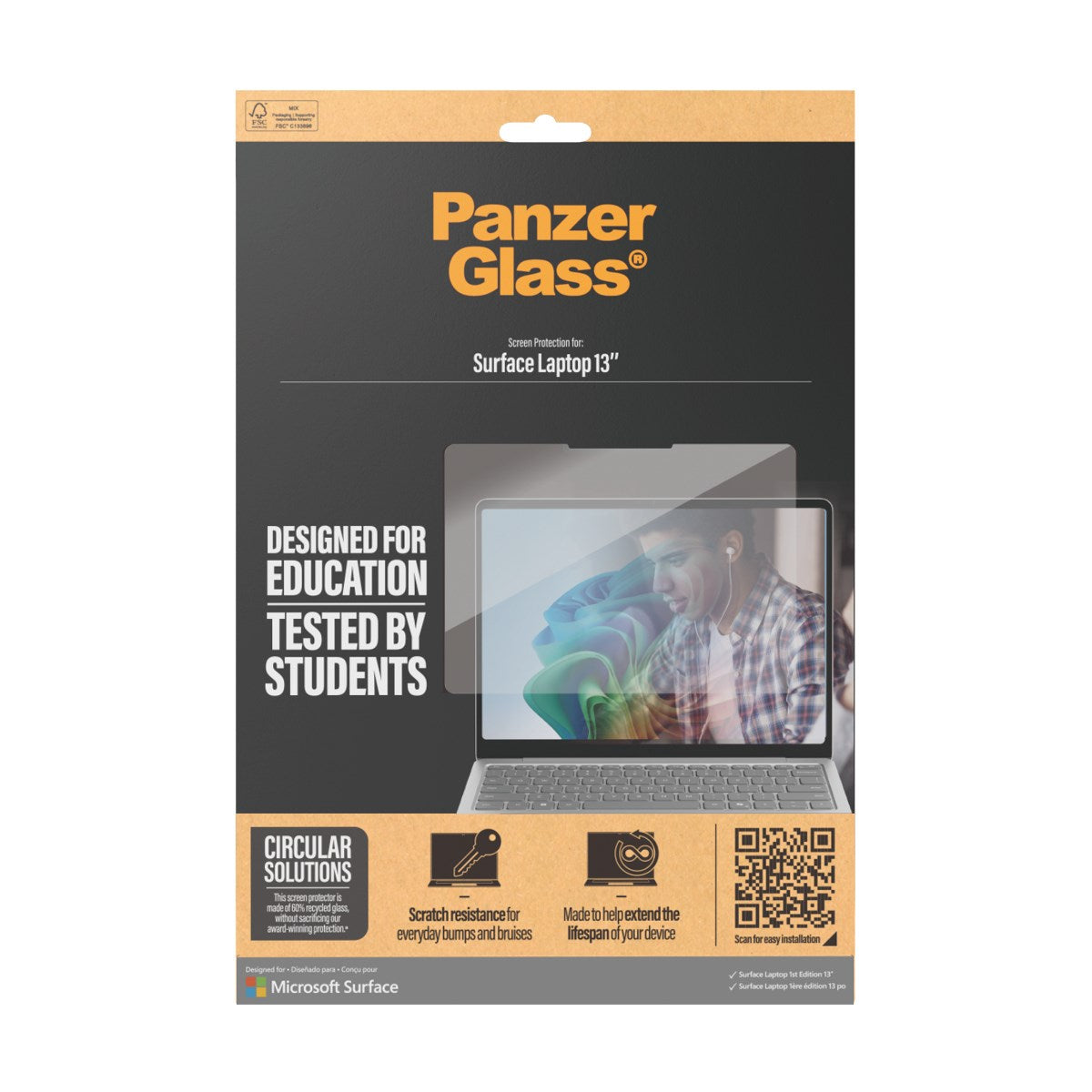 PanzerGlass® Screen Protector Microsoft Surface Laptop 1st Edition 13'' | Ultra-Wide Fit